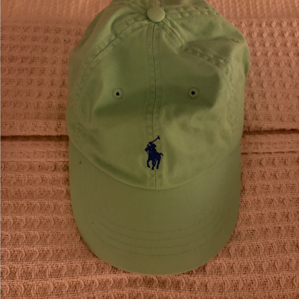 Ralph Lauren Mint Green Cap with Navy Logo